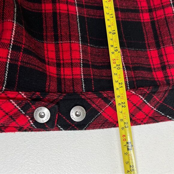 Torrid Sherpa Lined Red Plaid Trucker Jacket Shacket Buttons Cotton Women 2X - Picture 13 of 14